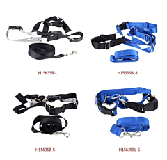 Pet Dog Nylon Adjustable Training Lead Dogs Harness Walking / Running Traction Belt Leash Strap Rope - L Blue