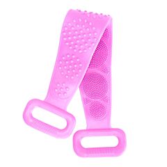 Silicone Back Scrubber Belt For Shower Exfoliating Foaming Body Wash Strap Brush Bristles Massage Dots - Green