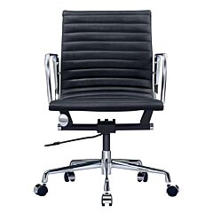 Hot Selling  High Back Real Leather Swivel Chair - Black