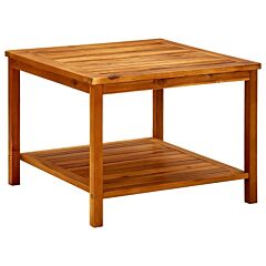 Coffee Table 23.6"x23.6"x17.7" Solid Acacia Wood - Brown