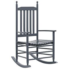 Rocking Chair With Curved Seat Gray Poplar Wood - Grey