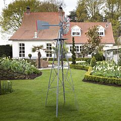 8ft Weather Resistant Yard Garden Windmill Gray & Red - Gray & Red