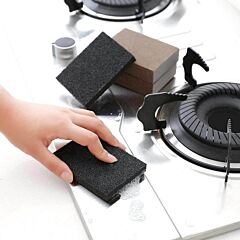 1pc Magic Clean Brush Flexible Carborundum Fine Sanging Sponge Kitchen Washing Cleaner Tool - Black