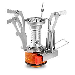Ultralight Camping Stoves Portable Backpacking Hiking Stoves W/ Piezo Ignition - Orange