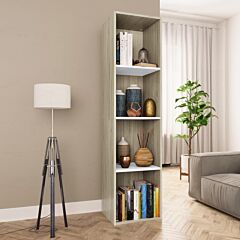 Book Cabinet/tv Cabinet White And Sonoma Oak 14.2"x11.8"x56.3" - Multicolour
