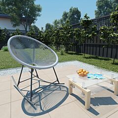 Outdoor Rocking Moon Chair Gray Poly Rattan - Grey