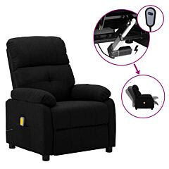 Electric Massage Recliner Chair Black Fabric - Black
