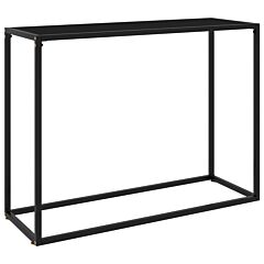 Console Table Black 39.4"x13.8"x29.5" Tempered Glass - Black