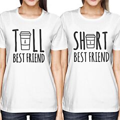 Cute Best Friend Tall and Short Matching TShirt BFF Shirt For Coffee Lovers