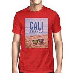 California Beach Sunglasses Real Photo Mens Crewneck Summer T-Shirt