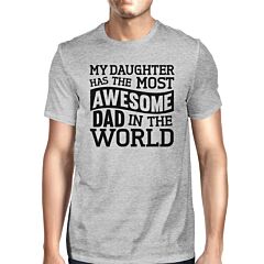 The Most Awesome Dad Men's Grey Short Sleeve Top Unique Dad Gifts