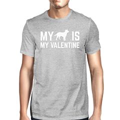 My Dog My Valentine Men's Heather Grey T-shirt Creative V-day Gifts