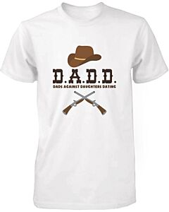 Men's Funny Graphic Statement White T-shirt - Dads Against Daughters Dating