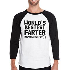 World's Bestest Farter Men's Funny Graphic Baseball T-Shirt For Dad