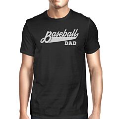 Baseball Dad Mens Black Cotton T-Shirt Funny Gifts For Baseball Dad