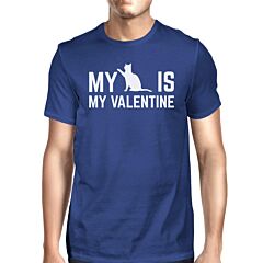 My Cat My Valentine Men's Royal Blue T-shirt Cute Valentine's Gifts