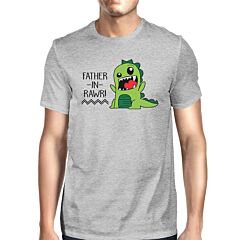 Father-In-Rawr Cotton Grey Funny Design T Shirt For Father In Law
