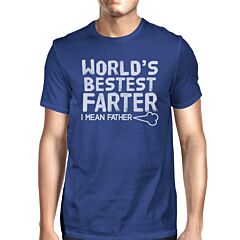 World's Bestest Farter Men's Blue Unique Design Graphic T-Shirt