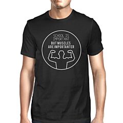 Muscles Are Importanter Mens Black Shirt