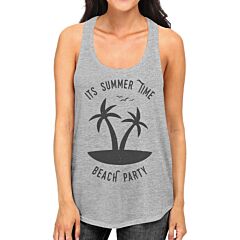 It's Summer Time Beach Party Womens Grey Tank Top