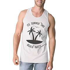 It's Summer Time Beach Party Mens White Tank Top