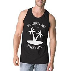 It's Summer Time Beach Party Mens Black Tank Top