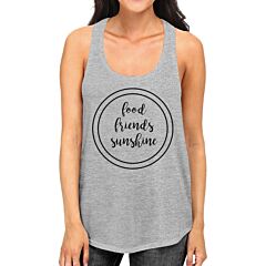 Food Friends Sunshine Womens Graphic Design Sleeveless Summer Shirt