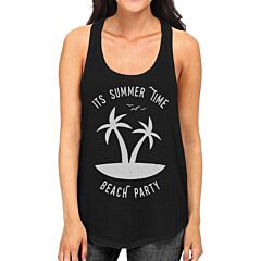 It's Summer Time Beach Party Womens Black Tank Top