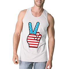 Peace Sign Cute American Flag Tank Top For Men 4th Of July Special
