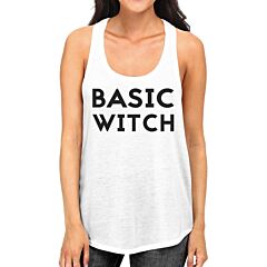 Basic Witch Womens White Tank Top