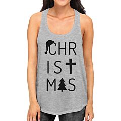 Christmas Letters Womens Grey Tank Top