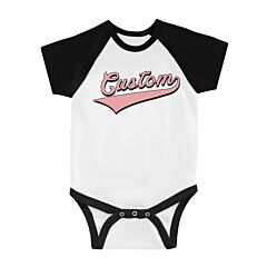 Pink College Swoosh Thoughtful Baby Personalized Baseball Shirt