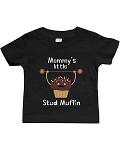 Mommy's Stud Muffin Baby Tee Cute Infant Black T Shirt Gift for Baby Shower
