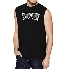 Summer Time Beach Party Mens Black Muscle Top