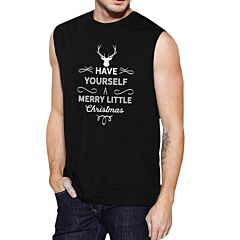 Have Yourself A Merry Little Christmas Mens Black Muscle Top