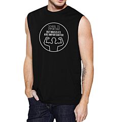 Muscles Are Importanter Mens Black Muscle Top