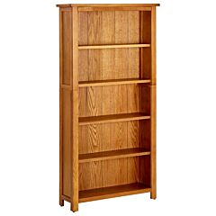 5-tier Bookcase 27.5"x8.6"x55.1" Solid Oak Wood - Brown